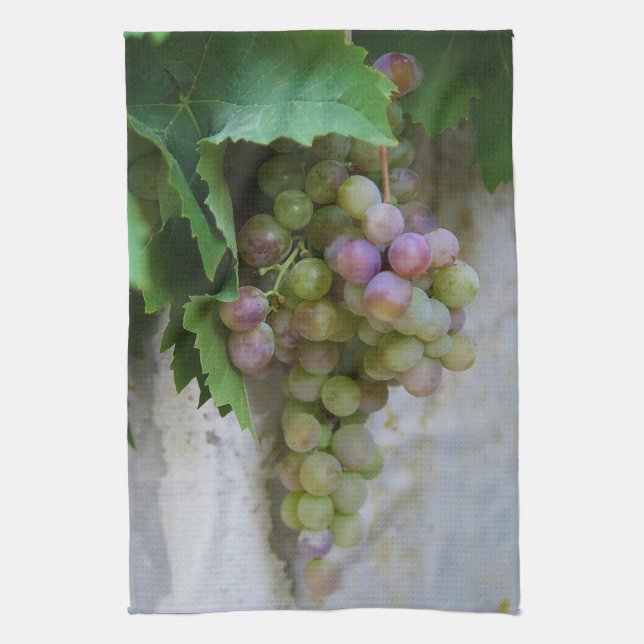 Tuscan Grapes Vineyard Kitchen Towel (Vertical)