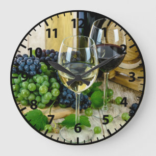 Tuscan Grapes Wine Acrylic Kitchen Wall Clock