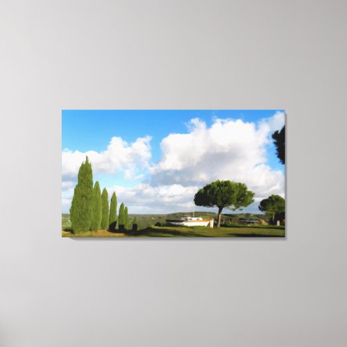 Tuscan hillside with an ark painting canvas print
