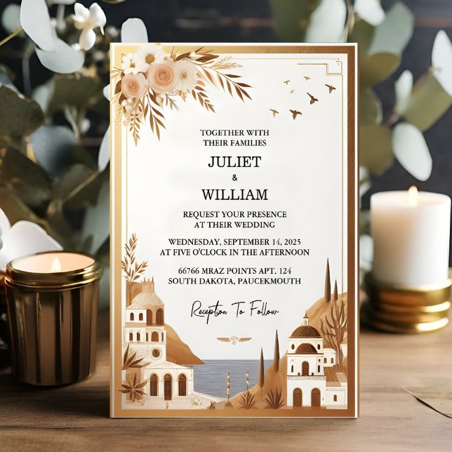 Tuscan Italian Coffee Sorrento Casual Wedding Invitation (Creator Uploaded)