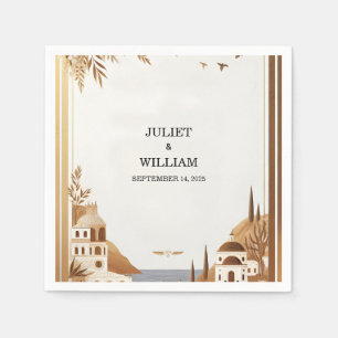 Tuscan Italian Coffee Sorrento Casual Wedding Napkins