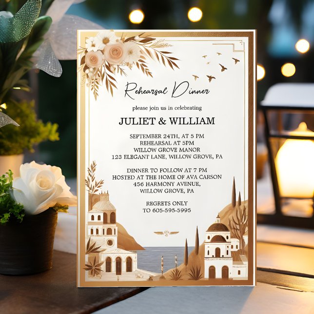 Tuscan Italian Coffee Sorrento Rehearsal Dinner Invitation (Creator Uploaded)