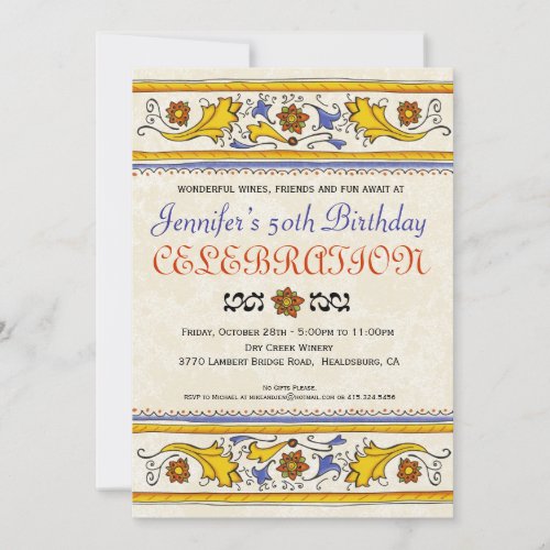 Tuscan Italian Party Invitation