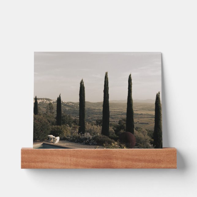 Tuscan landscape hidden behind cypresses (2024) picture ledge (Front)