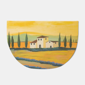 Tuscan landscape, private painter, acrylic paintin doormat
