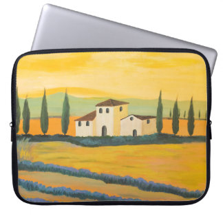 Tuscan landscape, private painter, acrylic paintin laptop sleeve