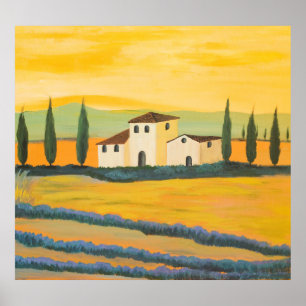 Tuscan landscape, private painter, acrylic paintin poster