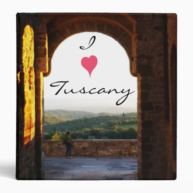 Tuscan Landscape Through an Arch|I heart Tuscany 3 Ring Binder (Front)