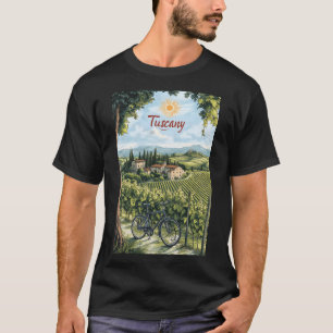 Tuscan Landscape with Vineyards and a Bicycle T-Shirt