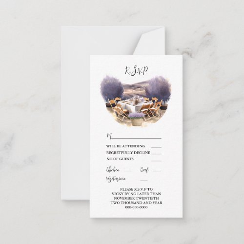 Tuscan lavender Italian dining country chic Advice Card