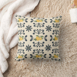 Tuscan Lemon Grove Reversible Lemon & Stripe Throw Pillow