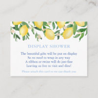 Tuscan Lemons Cobalt Blue Text Display Shower