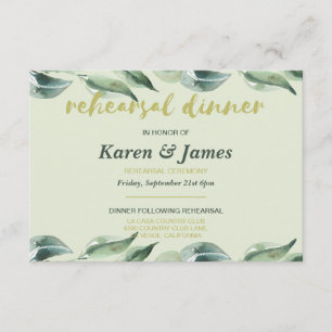 Tuscan Olive Garden Rehearsal Dinner Invitation