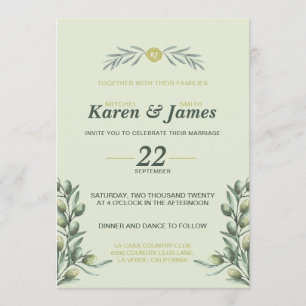 Tuscan Olive Garden Wedding Invitation