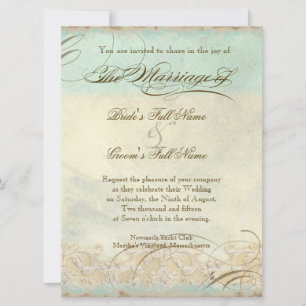 Tuscan Olive Tree n Swirl - Wedding Invitation