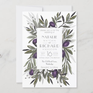 Tuscan Olives Wedding Invite, Invitation