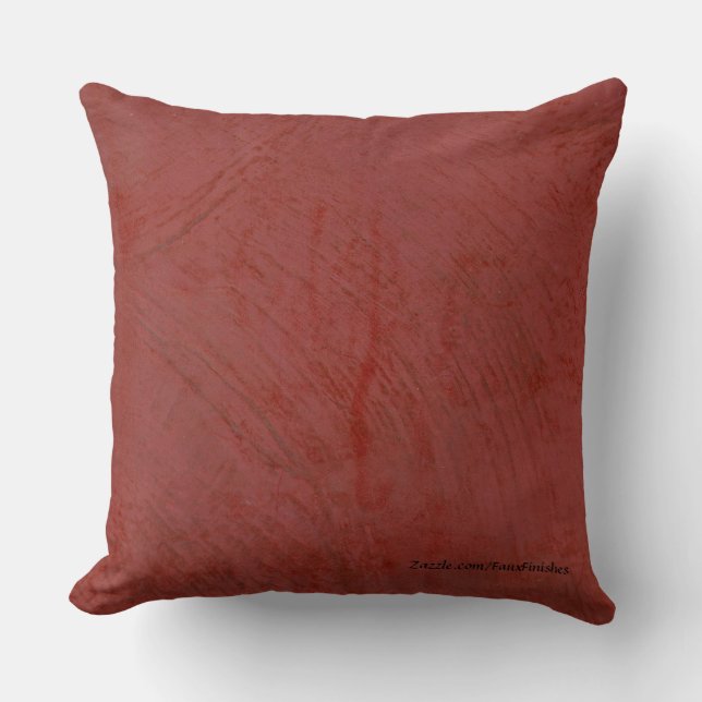 Tuscan Red Faux Finish Pattern Throw Pillows (Front)