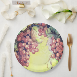 Tuscan Red Grapes for Wine Celebrations Paper Plates