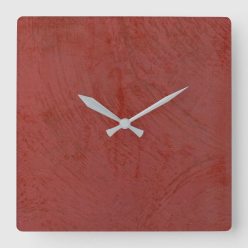 Tuscan Red Stucco Square Wall Clock