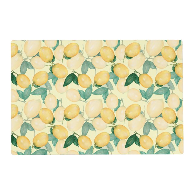 Tuscan Rustic Lemons and Greenery Placemats (Front)