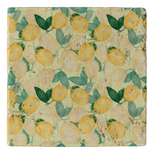 Tuscan Rustic Lemons and Greenery Stone Trivet
