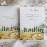 Tuscan Serenity Save the Date Italian Countryside