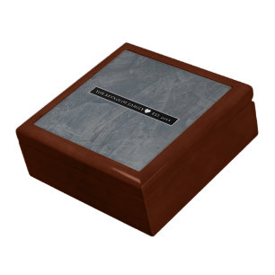 Tuscan Slate Gray Venetian Plaster Custom Family Gift Box