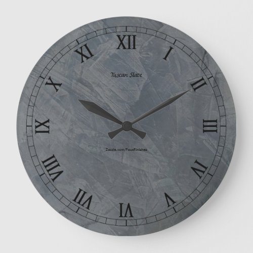 Tuscan Slate Stucco Sharper Version Large Clock