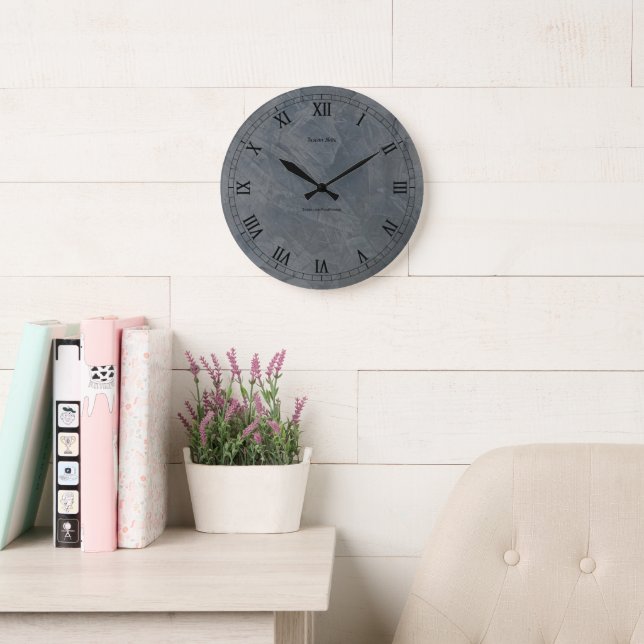 Tuscan Slate Stucco Sharper Version Large Clock (Reading Room)