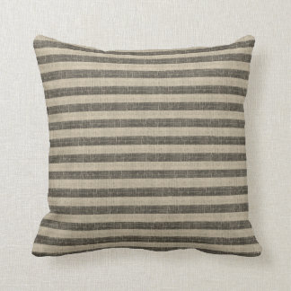 Tuscan Stripe Throw Pillow - black and white