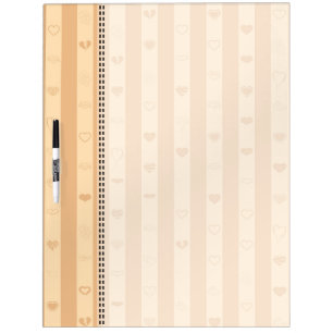 Tuscan Stripes Modern Heart Pattern Dry-Erase Board
