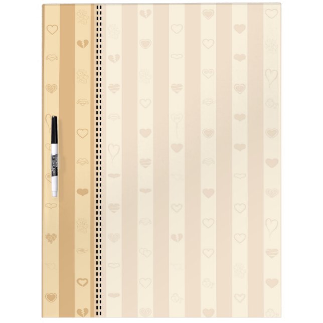 Tuscan Stripes Modern Heart Pattern Dry-Erase Board (Front)