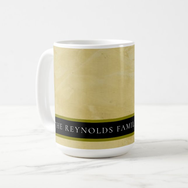 Tuscan Sun Venetian Plaster Custom Family Coffee Mug (Front Left)