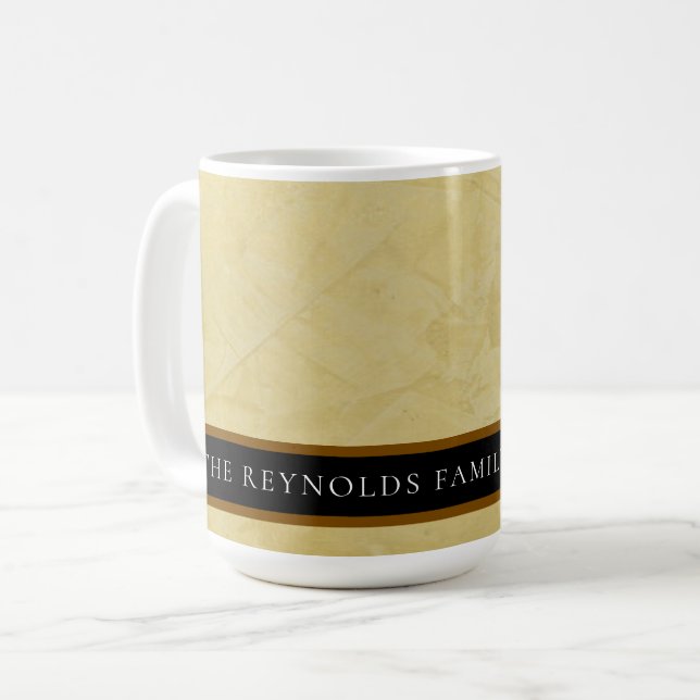Tuscan Sun Venetian Plaster Custom Family Coffee Mug (Front Left)