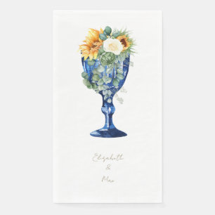 Tuscan Sunflower Wedding Gold Text Paper Guest Towels