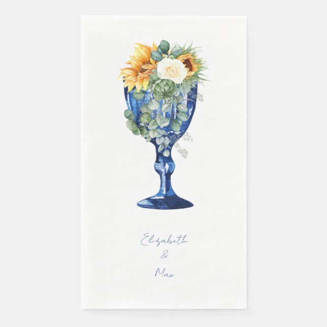 Tuscan Sunflower Wedding Guest Paper Guest Towels (Front)