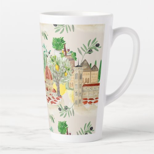 TuscanTuscanyItalyoliveslemons citrus   Latte Mug