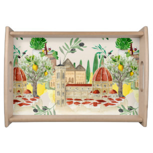 Tuscan,Tuscany,Italy,olives,lemons, citrus Serving Tray