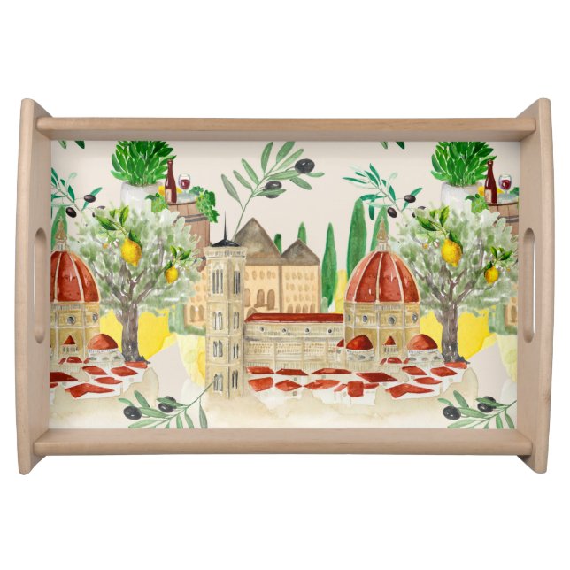 Tuscan,Tuscany,Italy,olives,lemons, citrus  Serving Tray (Front)