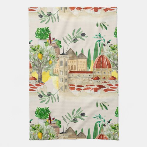 TuscanTuscanyItalyoliveslemons  Kitchen Towel