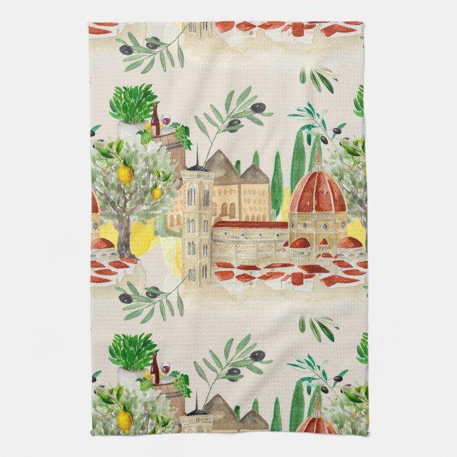 Tuscan,Tuscany,Italy,olives,lemons,  Kitchen Towel (Vertical)