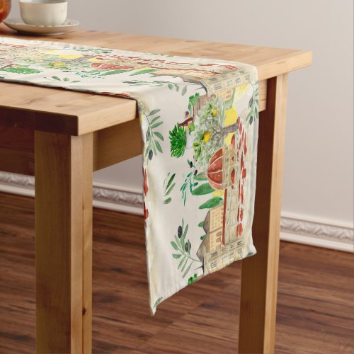 TuscanTuscanyItalyoliveslemons  Short Table Runner