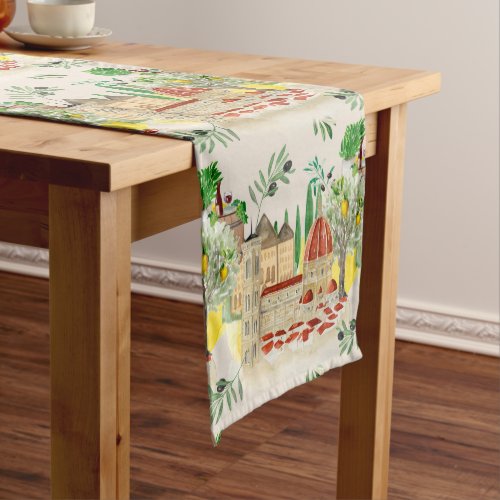 TuscanTuscanyItalyoliveslemons   Short Table Runner