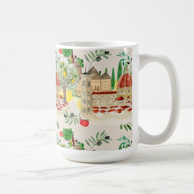 Tuscan,Tuscany,Italy,olives,lemons,tomatoes  Coffee Mug (Right)