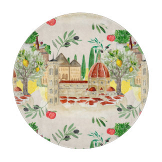Tuscan,Tuscany,Italy,olives,lemons,tomatoes    Cutting Board