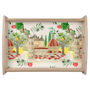 Tuscan,Tuscany,Italy,olives,lemons,tomatoes   Serving Tray