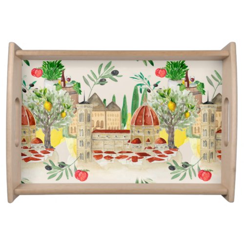 TuscanTuscanyItalyoliveslemonstomatoes   Serving Tray