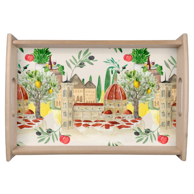 Tuscan,Tuscany,Italy,olives,lemons,tomatoes   Serving Tray (Front)
