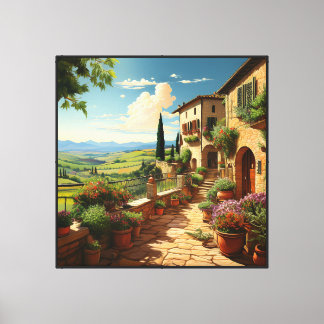 Tuscan Villa Canvas Wall Art 40x40 inch