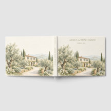 Tuscan Villa Olive Grove Watercolor Wedding